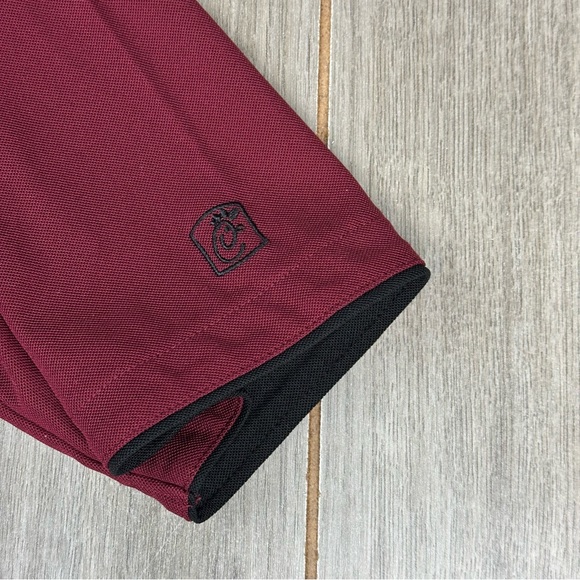 Chick Fil A Polo Shirt Men’s Size M Dark Red Burgundy Maroon Stretch - Picture 6 of 8